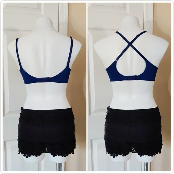 Victoria's Secret Uplift Semi Demi Bra blue sz 32D - Picture 5 of 13